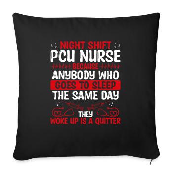 Infirmière de l'unité de soins progressifs de nuit - Housse de coussin décorative 45 x 45 cm - noir - Devant