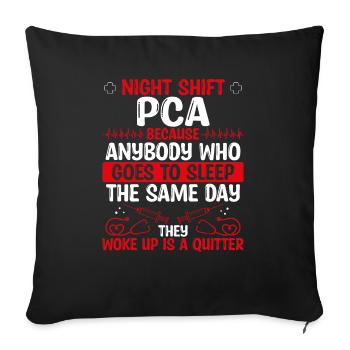 Assistant de soins aux patients de nuit - Housse de coussin décorative 45 x 45 cm - noir - Devant