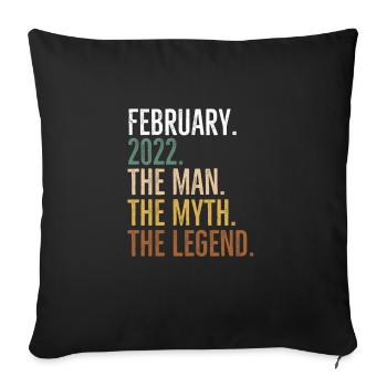 Février 2022 L’homme Le mythe La légende - Housse de coussin décorative 45 x 45 cm - noir - Devant