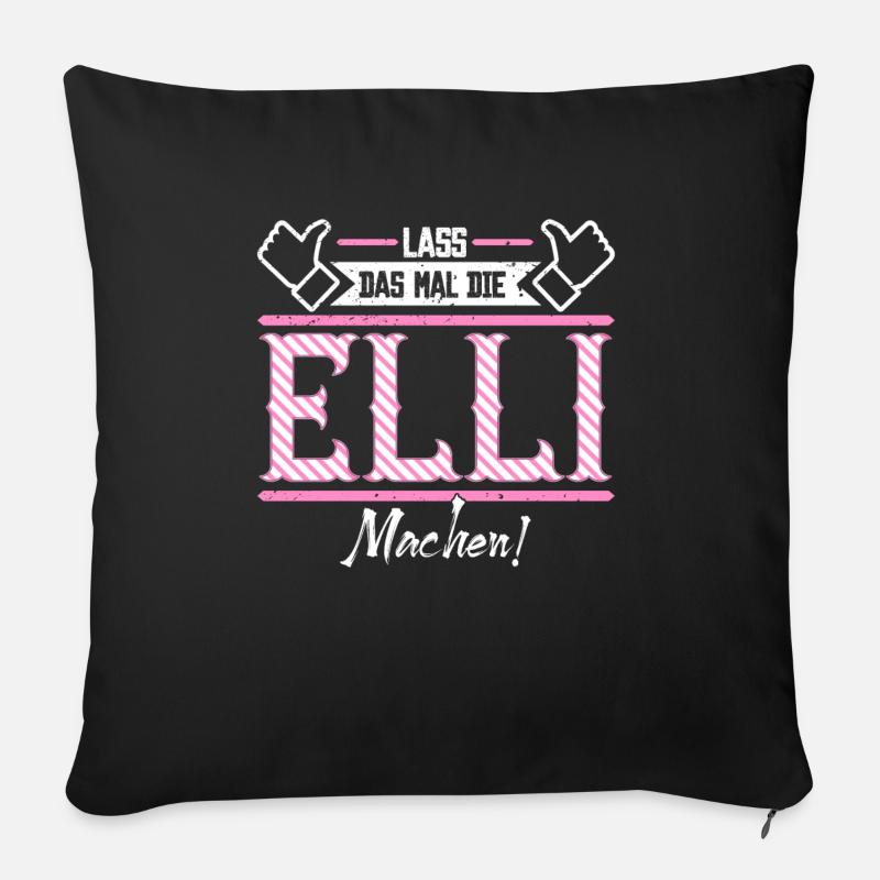 Elli Geschenkidee Geschenk Geburtstag - Sofakissenbezug 45 x 45 cm - Schwarz