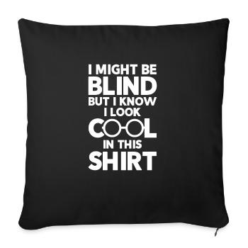 Conscience de la cécité aveugle en braille - Housse de coussin décorative 45 x 45 cm - noir - Devant