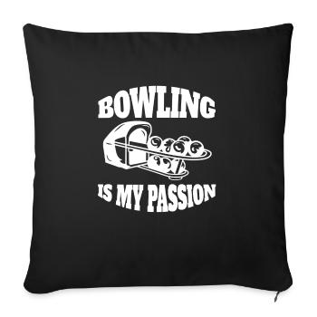 Bowling Bowler Gift Skittle Skittles Bowling Ball - Sofa pillowcase 17,3'' x 17,3'' (45 x 45 cm) - black - Front