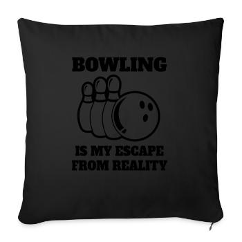 Bowling Skittle Cadeau Bowling Ball Bowler Quilles - Housse de coussin décorative 45 x 45 cm - noir - Devant