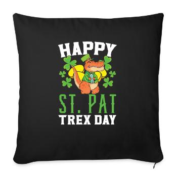 Bonne Saint-Pat Trex Dinosaure Saint Patrick - Housse de coussin décorative 45 x 45 cm - noir - Devant