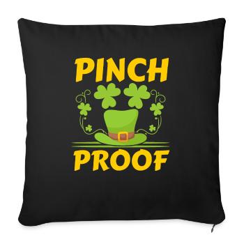Pinch Proof St. Patricks Day Irish Pride Shamrock - Sofa pillowcase 17,3'' x 17,3'' (45 x 45 cm) - black - Front