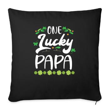 One Lucky Papa Irish Daddy Father St. Patricks Day - Sofa pillowcase 17,3'' x 17,3'' (45 x 45 cm) - black - Front
