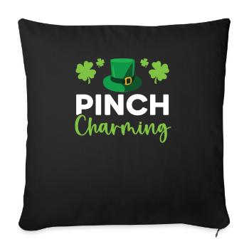 Pinch Charming Shamrock St. Patricks Day Irish - Sofa pillowcase 17,3'' x 17,3'' (45 x 45 cm) - black - Front
