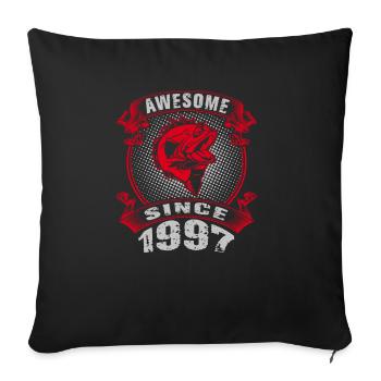 Awesome since 1997. Angel, Angler Geburtstag - Sofakissenbezug 45 x 45 cm - Schwarz - Vorne