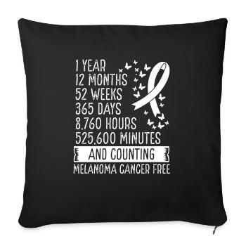 1 Year Melanoma Cancer Free Ribbon Movement - Sofa pillowcase 17,3'' x 17,3'' (45 x 45 cm) - black - Front