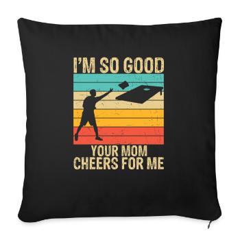 Cornhole Player Cornhole Game Best Partner - Sofa pillowcase 17,3'' x 17,3'' (45 x 45 cm) - black - Front