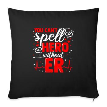 Infirmière de salle d'urgence ER comme dans Hero ER Nurse - Housse de coussin décorative 45 x 45 cm - noir - Devant