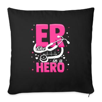 Infirmière de salle d'urgence ER comme dans Hero ER Tech - Housse de coussin décorative 45 x 45 cm - noir - Devant