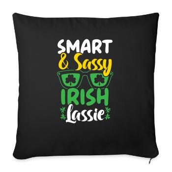Smart And Sassy Irish Lassie St. Patricks Day - Sofakissenbezug 45 x 45 cm - Schwarz - Vorne