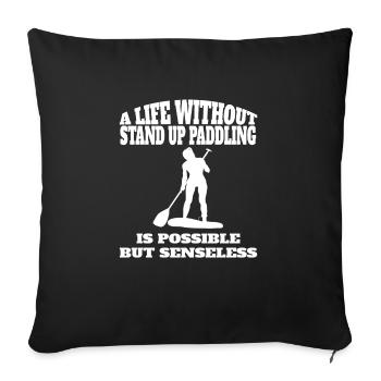 Stand Up Paddle Stand Up Paddle Surf Stand-up Paddler - Housse de coussin décorative 45 x 45 cm - noir - Devant