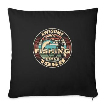 Awesome since 1968. Angel, Angler Geburtstag - Sofakissenbezug 45 x 45 cm - Schwarz - Vorne