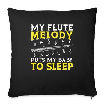 Ma mélodie de flûte fait mon bébé - Housse de coussin décorative 45 x 45 cm - noir - Devant