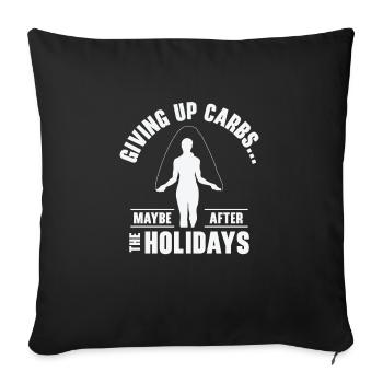 Christmas Holiday Carbs Foodie Fitness Work Out - Sofa pillowcase 17,3'' x 17,3'' (45 x 45 cm) - black - Front