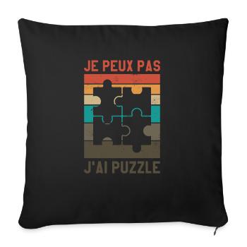 Je Peux Pas J'ai Puzzle - Housse de coussin décorative 45 x 45 cm - noir - Devant