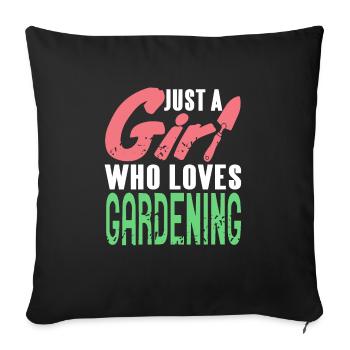 Jut A Girl Who Loves Gardening Gardener Retro - Sofakissenbezug 45 x 45 cm - Schwarz - Vorne