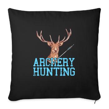 Retro Vintage Game Archery Hunting T-Shirt - Sofa pillowcase 17,3'' x 17,3'' (45 x 45 cm) - black - Front