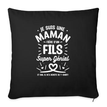 Je Suis Une Maman Fière D'Un Fils Super Génial - Housse de coussin décorative 45 x 45 cm - noir - Devant
