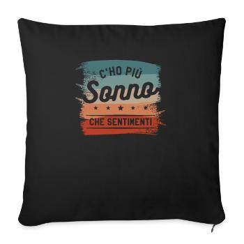 C'ho Piu Sonno Che Sentimenti - Housse de coussin décorative 45 x 45 cm - noir - Devant
