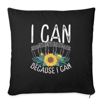 Saison de mise en conserve Espace d’étagère Nourriture Homesteading - Housse de coussin décorative 45 x 45 cm - noir - Devant