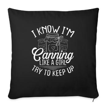Mise en conserve comme une fille Homesteading Food Canner - Housse de coussin décorative 45 x 45 cm - noir - Devant