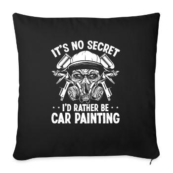 Peinture automobile de voiture pas de véhicule de détail secret - Housse de coussin décorative 45 x 45 cm - noir - Devant