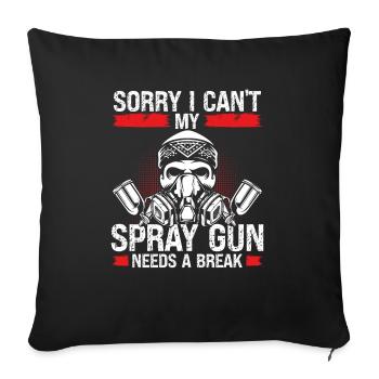 Automobile Peinture de voiture Spraygun Break Véhicule - Housse de coussin décorative 45 x 45 cm - noir - Devant