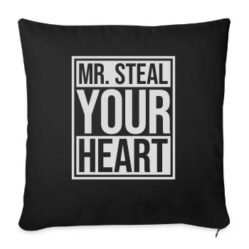 Mr steal your heart - Sofa pillowcase 17,3'' x 17,3'' (45 x 45 cm) - black - Front
