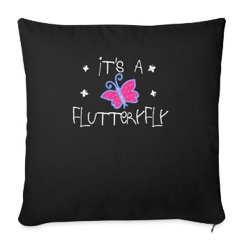 C’est une mouche à flutteryfly | Papillon - Housse de coussin décorative 45 x 45 cm - noir - Devant