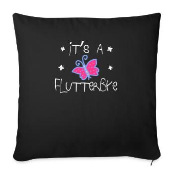 C’est un flotterbye| Papillon - Housse de coussin décorative 45 x 45 cm - noir - Devant
