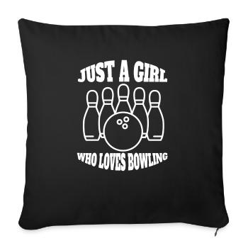 Bowling Bowling Bowling Ball Girl Bowler - Housse de coussin décorative 45 x 45 cm - noir - Devant