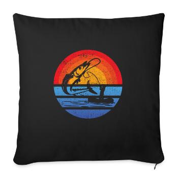Fishing Fishing Fishing Fishing Fishing Fishing Hooks - Sofa pillowcase 17,3'' x 17,3'' (45 x 45 cm) - black - Front