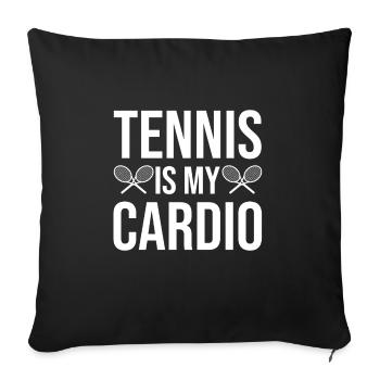 Citation de tennis pour les fans de tennis - Housse de coussin décorative 45 x 45 cm - noir - Devant