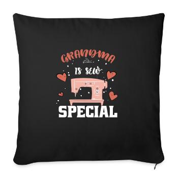 Grandma is Sew Special Sewing Machine Grandmother - Sofakissenbezug 45 x 45 cm - Schwarz - Vorne