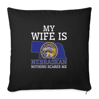 Rien ne me fait peur Nebraska femme Nebraska - Housse de coussin décorative 45 x 45 cm - noir - Devant