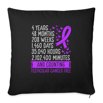 4 ans de mouvement de ruban sans cancer du testicule - Housse de coussin décorative 45 x 45 cm - noir - Devant