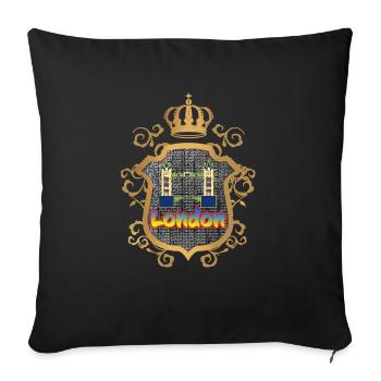London Tower Bridge Shield Design - Sofa pillowcase 17,3'' x 17,3'' (45 x 45 cm) - black - Front