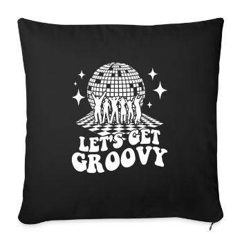 Retro Groovy Club Vintage Party Funny Disco Ball - Sofa pillowcase 17,3'' x 17,3'' (45 x 45 cm) - black - Front
