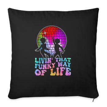 Vintage Retro Disco Fever Lifes Groovy Party Club - Sofa pillowcase 17,3'' x 17,3'' (45 x 45 cm) - black - Front