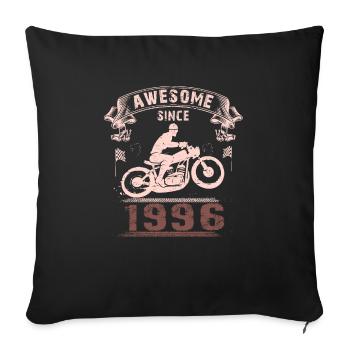 Awesome since 1996, Biker 27. Geburtstag - Sofakissenbezug 45 x 45 cm - Schwarz - Vorne
