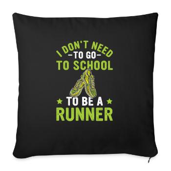 Jogging Saying for Running - Runners - Sofa pillowcase 17,3'' x 17,3'' (45 x 45 cm) - black - Front