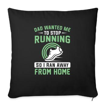 Jogging Dicton pour courir - Runners - Housse de coussin décorative 45 x 45 cm - noir - Devant