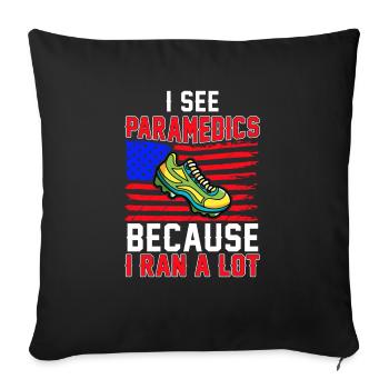 Jogging Saying for Running - Runners - Sofa pillowcase 17,3'' x 17,3'' (45 x 45 cm) - black - Front