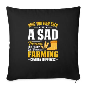 Farmer Tractor Farming Quota for Farmers - Sofa pillowcase 17,3'' x 17,3'' (45 x 45 cm) - black - Front