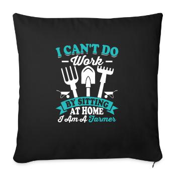 Farmer Tractor Farming Quota for Farmers - Sofa pillowcase 17,3'' x 17,3'' (45 x 45 cm) - black - Front