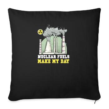 Atomkraftwerk Nuklear Energie Erneuerbare Energie - Sofakissenbezug 45 x 45 cm - Schwarz - Vorne