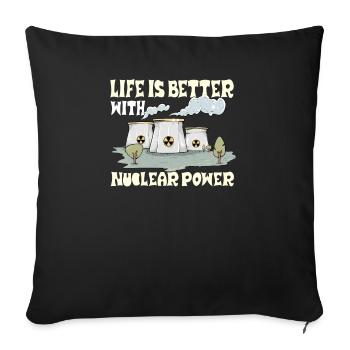 Atomkraftwerk Nuklear Energie Erneuerbare Energie - Sofakissenbezug 45 x 45 cm - Schwarz - Vorne